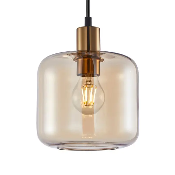 Подвесной светильник, люстра Italux PND-29257A-1-BRO-AMB Zona E27 1x40W IP20 золотой - фото №2