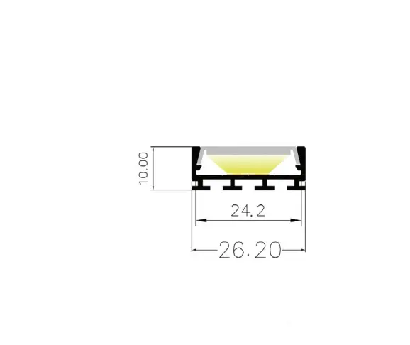 LED-профиль MLG врезной LT2610 с рассеивателем, 2 метра - фото №2 LED-профиль MLG врезной LT2610 с рассеивателем, 2 метра - фото №2