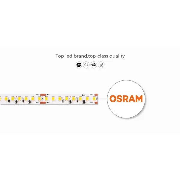 LED стрічка COLORS 192-2835-24V-IP20 25W 3700Lm 4000K 5м (DS8192-24V-12mm-NW) - фото №3