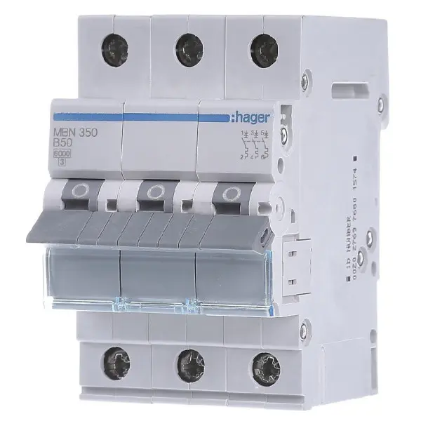 Автоматичний вимикач Hager MBN350 6кА B 50A 3P