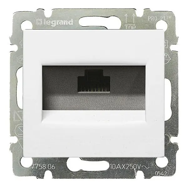 Механізм розетки комп'ютерної RJ-45 UTP Cat.5e Valena білий Механізм розетки комп'ютерної RJ-45 UTP Cat.5e Valena білий
