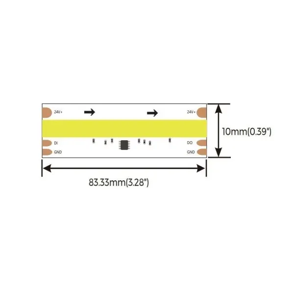 LED лента COLORS COB-24V-IP20 12W 695Lm 6500K 5м (DFS6-24V-10mm-W) - фото №1