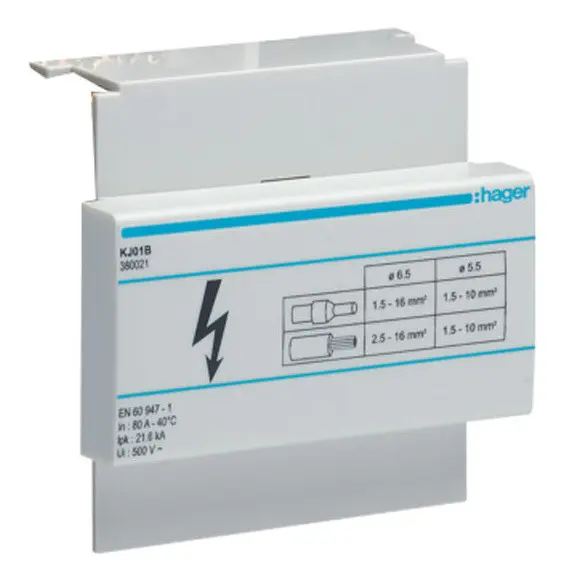 Блок розгалужувальний Hager 80A (вхід 1х16мм2; вихід 8х10мм2) - фото №1