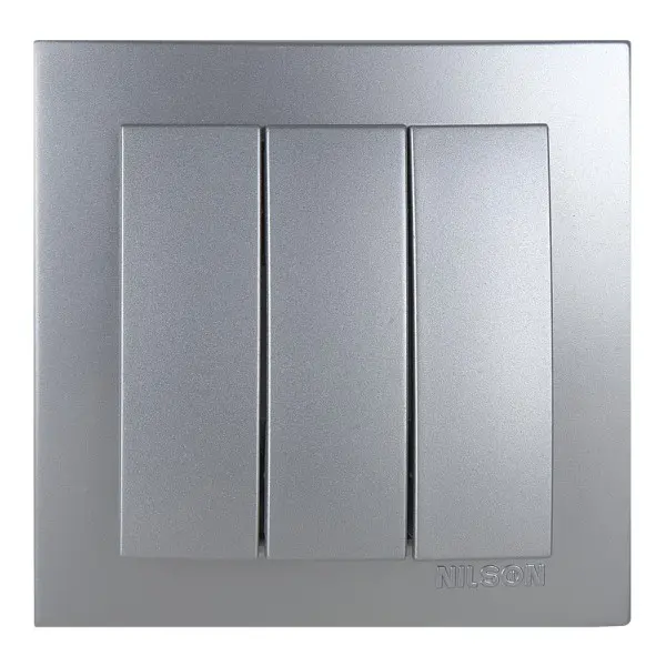 Вимикач Nilson Touran срібло 3кл ( 24131066 )