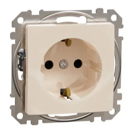 Розетка Schneider Electric Sedna Design & Elements з заземленням та шторками бежева SDD112022 Розетка Schneider Electric Sedna Design & Elements з заземленням та шторками бежева SDD112022