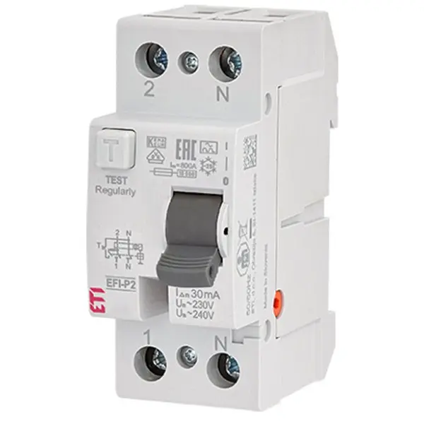 УЗО Eti 1Р+N EFI6-P2 25/0,03 A 6кА (2061261) УЗО Eti 1Р+N EFI6-P2 25/0,03 A 6кА (2061261)