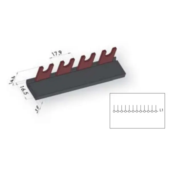 Угловая шина питания ETI 2921060 IZ 16/1F/12/L 1р (0,21m) - фото №1