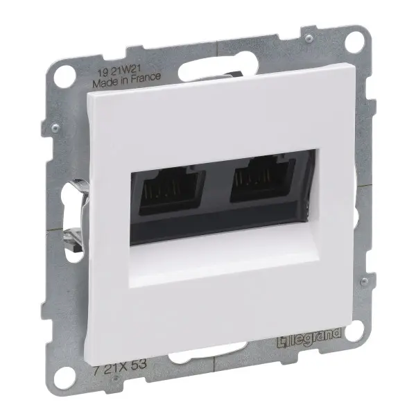 Двойная компьютерная розетка RJ45 Cat.6 UTP Legrand SUNO (белый) 721153