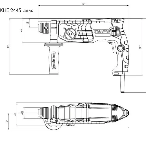 Сетевой перфоратор Metabo KHE 2445 SDS plus (601709500) - фото №1 Сетевой перфоратор Metabo KHE 2445 SDS plus (601709500) - фото №1
