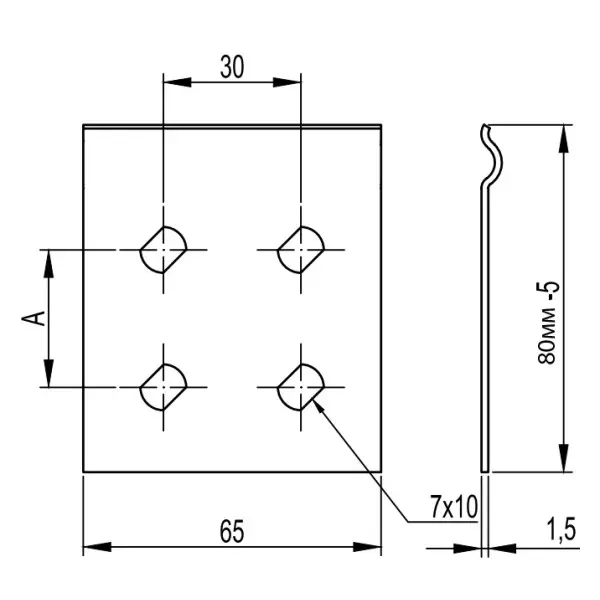 Соединительная пластина DKC GTO H80, оцинкованная DKC - фото №1