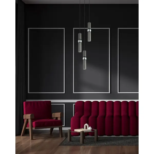 Подвесной светильник, люстра Italux PND-14290-3-GR Isidora GU10 3x25W IP20 серый - фото №1