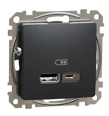 USB-розетка Schneider Electric Sedna Design & Elements A+C 2,4A черная SDD114402 USB-розетка Schneider Electric Sedna Design & Elements A+C 2,4A черная SDD114402