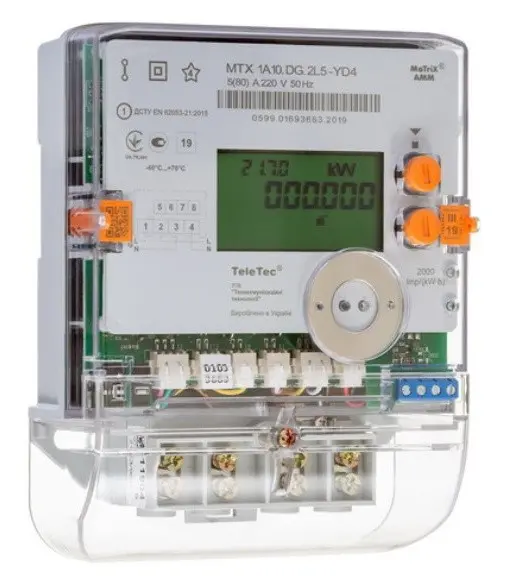 Электрический счётчик Teletec MTX 1A10.DG.2L5-LD4 А+ 5(80)А