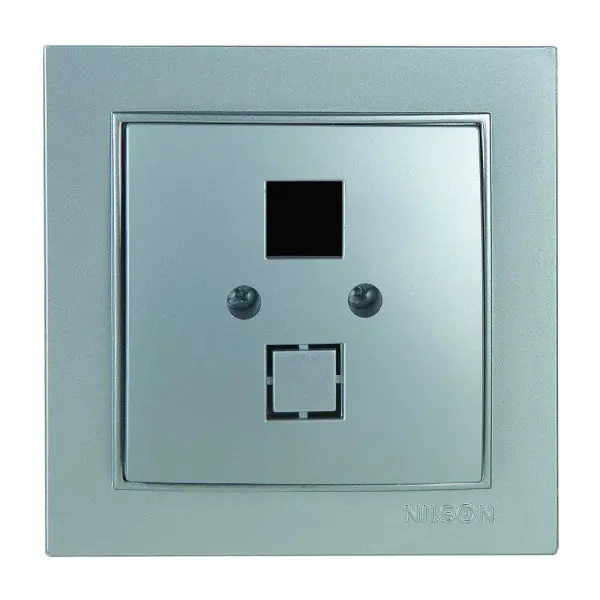 Розетка Nilson Thor серебро компьютерная без модуля ( 27131042 )