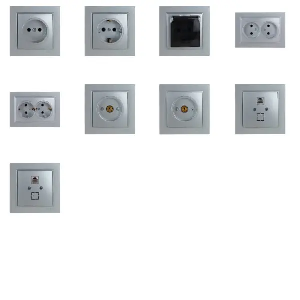 Розетка Nilson Thor серебро компьютерная без модуля ( 27131042 ) - фото №5