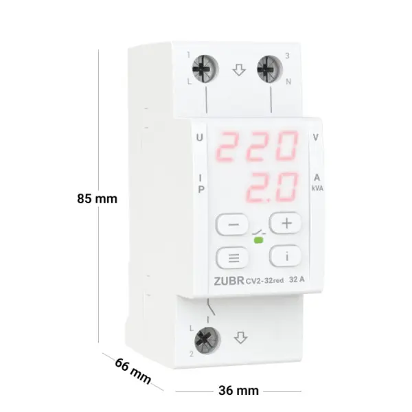 Реле напруги ZUBR CV2-32 red - фото №4