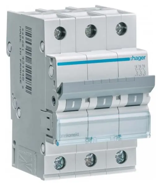 Автоматичний вимикач Hager MCN320 6кА C 20A 3P