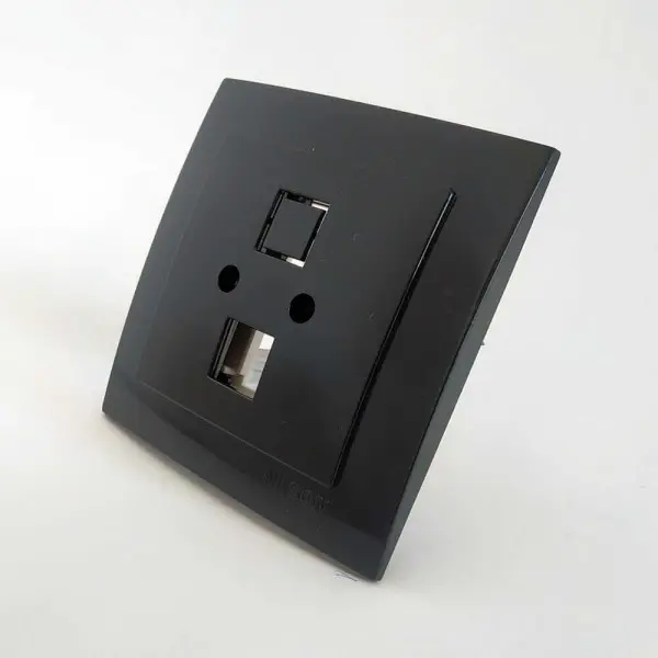 Розетка Nilson Touran чорна комп'ютерна 2-на CAT5e RJ45 ( 24221046 )