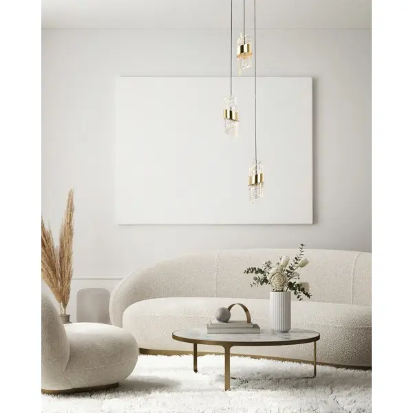 Подвесной светильник, люстра Italux PND-26374-3-23W-3K-BK-GD Tonga LED 3x23W 3000K 1700Lm IP20 золотой - фото №1