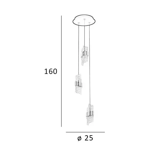 Подвесной светильник, люстра Italux PND-26374-3-23W-3K-BK-GD Tonga LED 3x23W 3000K 1700Lm IP20 золотой - фото №2