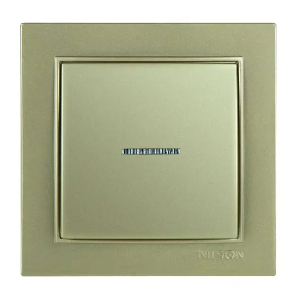 Вимикач Nilson Thor золото 1кл з підсвіткою ( 27151002 )