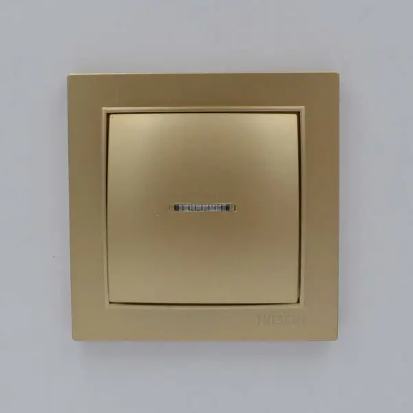 Вимикач Nilson Thor золото 1кл з підсвіткою ( 27151002 ) - фото №1