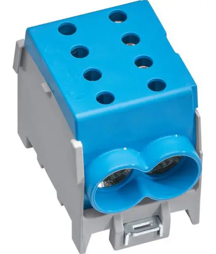 Модульный вводный клеммник Hager KH70B 1P 2x70²/2x50² 160А (синяя)