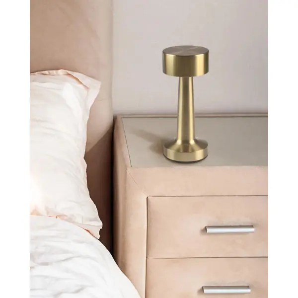 Настільна лампа з акумулятором Goldlux 328007 Simply LED 2700K+4000K+6500K IP20 золота - фото №1