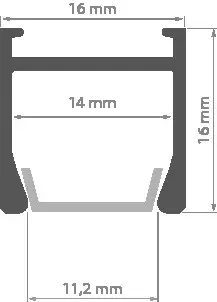 LED-профіль KLUS PDS-H, 2 метр (KLUS_A09204A_2) - фото №3 LED-профіль KLUS PDS-H, 2 метр (KLUS_A09204A_2) - фото №3