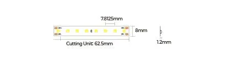 LED лента COLORS Chip-24V-IP20 8.8W 980Lm 3000K 5м (FD128-24v-8mm-WW) - фото №1