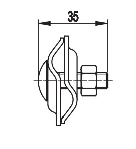 Універсальний з'єднувач заземлення струмопровідного прута DKC NG3103ZC Ø8мм з оцинкованої сталі - фото №2