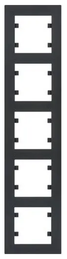 Вертикальна рама п'ятимісна Hager WL5653 Lumina-Intense 5X (чорна)