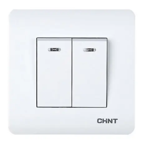 Проходной выключатель 2-клавишный Chint NEW3 с LED-подсветкой белый (715386) Проходной выключатель 2-клавишный Chint NEW3 с LED-подсветкой белый (715386)