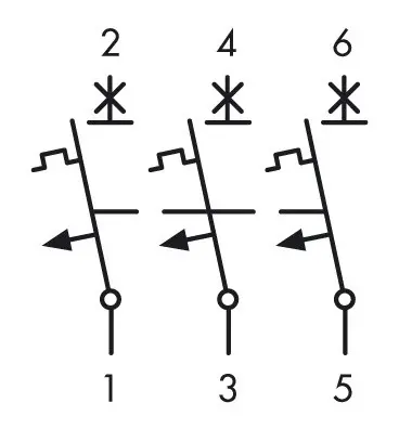 Автоматический выключатель Schrack BM019325 10кА 25А 3P х-ка D - фото №1