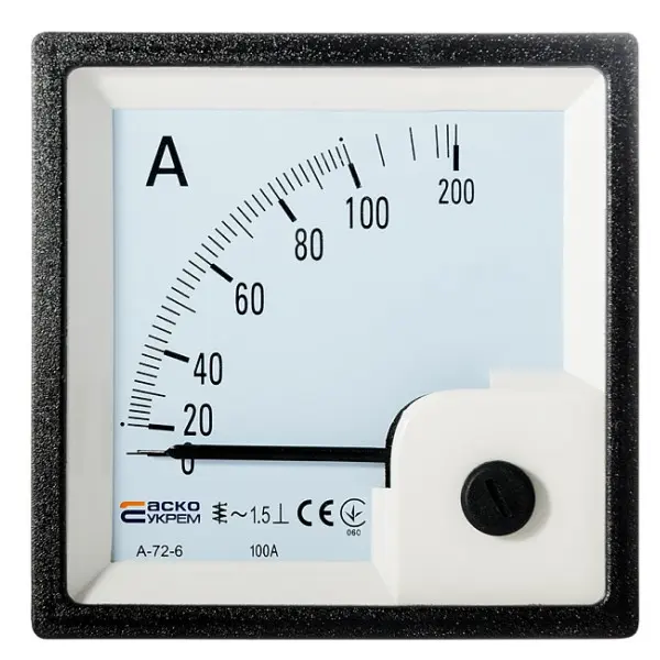 Амперметр прямого включення Аско-Укрем 100А АС 72х72мм (A-72-6) (A0190010063)