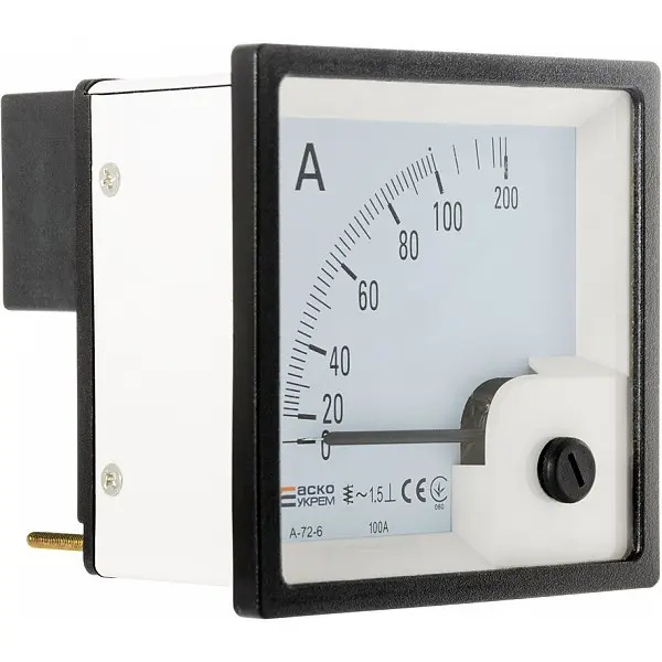 Амперметр прямого включення Аско-Укрем 100А АС 72х72мм (A-72-6) (A0190010063) - фото №3