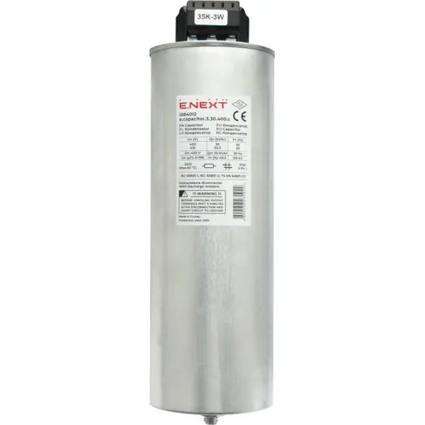 Трифазний циліндричний конденсатор E.Next e.capacitor.3.30.400.c 30кВАр 400В (i084012) Трифазний циліндричний конденсатор E.Next e.capacitor.3.30.400.c 30кВАр 400В (i084012)