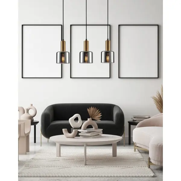 Подвесной светильник, люстра Italux PND-65342-3-BRO+SG Santia E27 3x40W IP20 янтарный - фото №1 Подвесной светильник, люстра Italux PND-65342-3-BRO+SG Santia E27 3x40W IP20 янтарный - фото №1