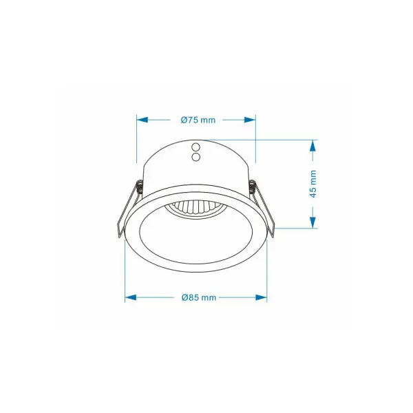 Точковий світильник врізний Oledim 7771295 TS20B ALU GU10 1x10W IP20 Чорний - фото №1