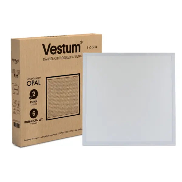 LED панель Vestum 1-VS-5014 ULTRA SLIM 40Вт 600x600 6500K - фото №1