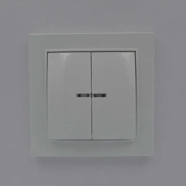 Выключатель Nilson Thor белый 2кл с подсветкой ( 27111004 ) - фото №1