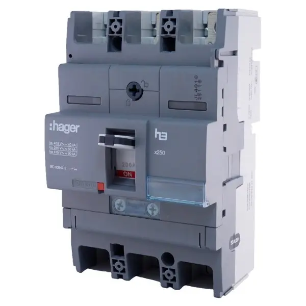Автоматичний вимикач Hager x250, In=200А, 3п, 40kA