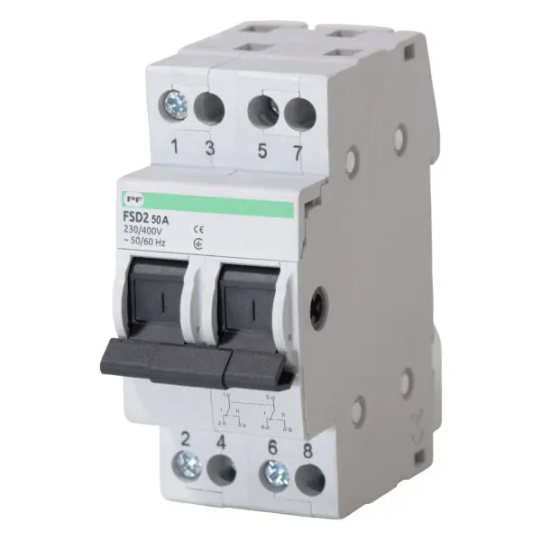 Перемикач навантаження Promfactor FSD2 2P 50A 1-0-2 (FSD22050)