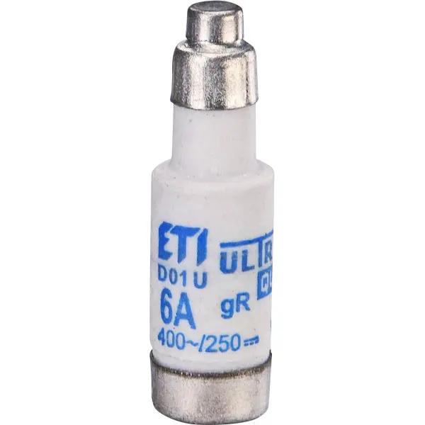 Предохранитель ETI 004311003 D01UQ6A/400V gR (50 kA) Предохранитель ETI 004311003 D01UQ6A/400V gR (50 kA)