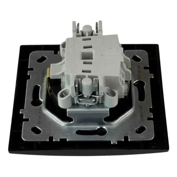 Розетка Nilson Touran чорна мат 1-на з заземленням з кришкою ( 24381018 ) - фото №4