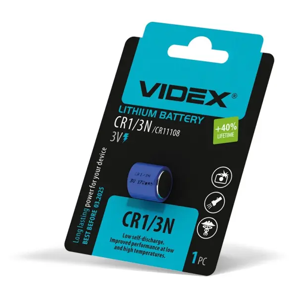 Литиевая батарейка Videx CR1/3N (CR1/3N 1pc) 1 шт