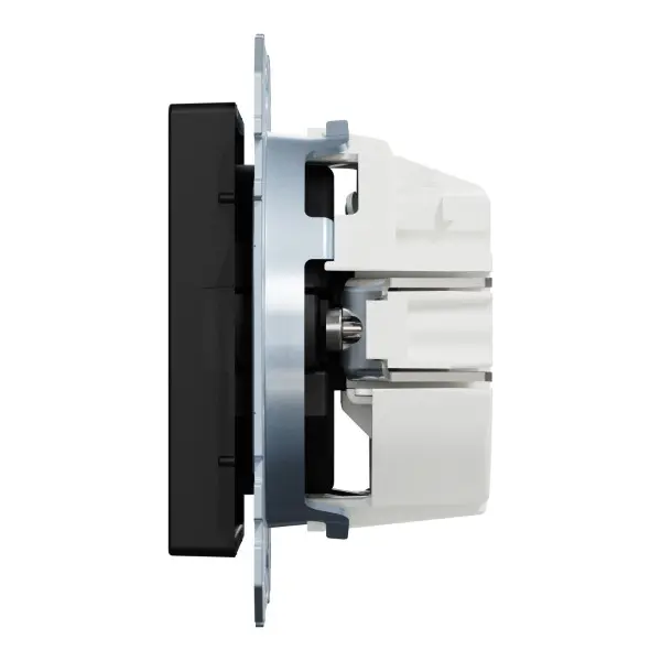 Механізм розетки SCHUKO Merten System M Ocean Plastic MEG2301-0403 (матовий чорний) - фото №1