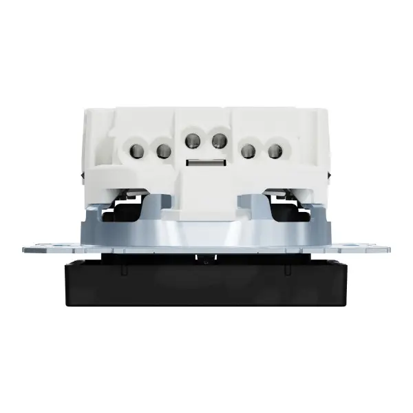 Механізм розетки SCHUKO Merten System M Ocean Plastic MEG2301-0403 (матовий чорний) - фото №4