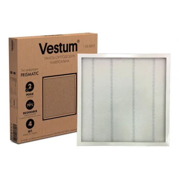 LED панель Vestum 1-VS-5003 Prisma 36Вт 600x600 6500K 220В - фото №1 LED панель Vestum 1-VS-5003 Prisma 36Вт 600x600 6500K 220В - фото №1