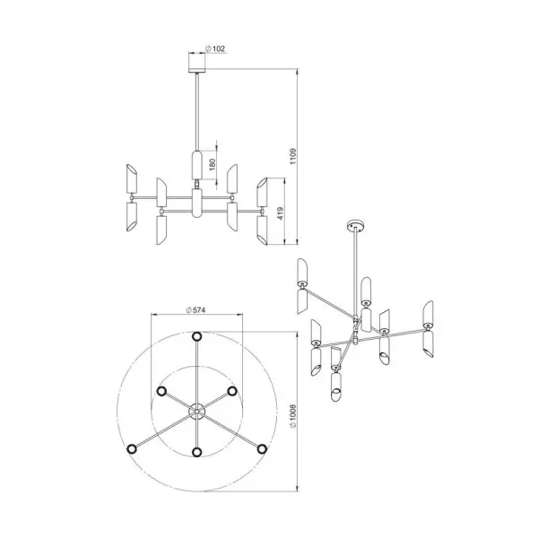 Люстра Pikart 32011-3 GU10 12x60W IP20 - фото №1